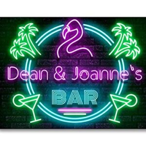 Bar Sign METAL Plaque Eighties Neon Cocktail Style